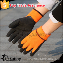 SRSAFETY 2016 winter use safety gloves/foam latex glove/orange gloves